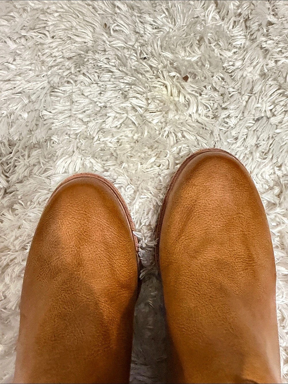 Brown Leather-Look Wedge Boots Like New - Picture 5 of 5